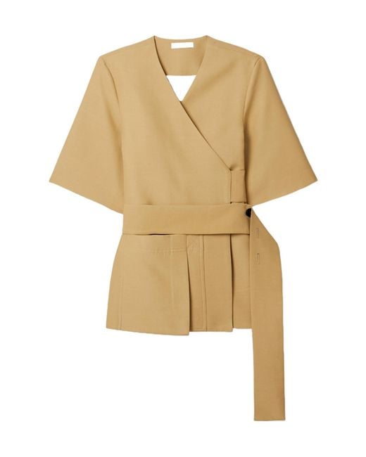 Co. Natural Woven Wrap Top