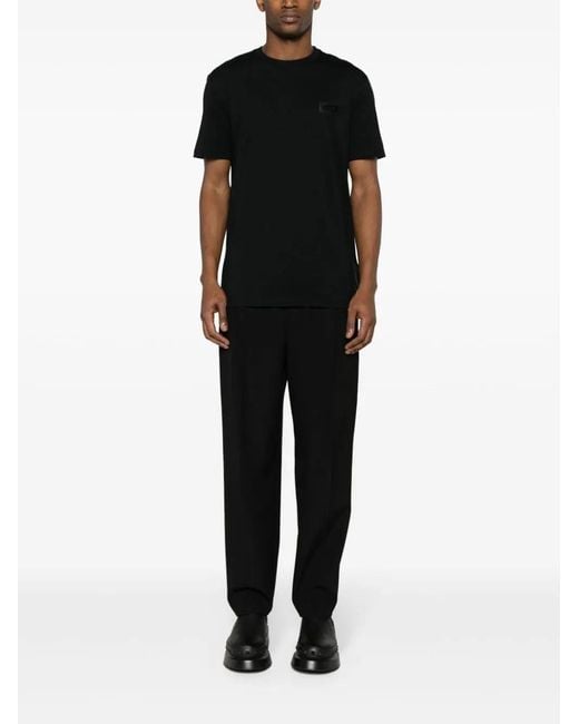 Moschino Black Logo-Appliqué Cotton T-Shirt for men