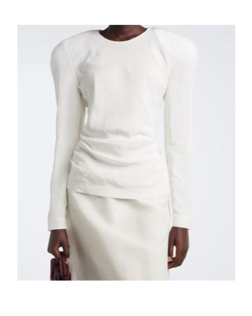 Magda Butrym White Draped Top