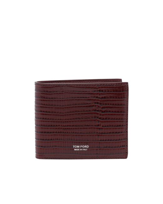 Tom Ford Purple Textured Bifold Wallet for men