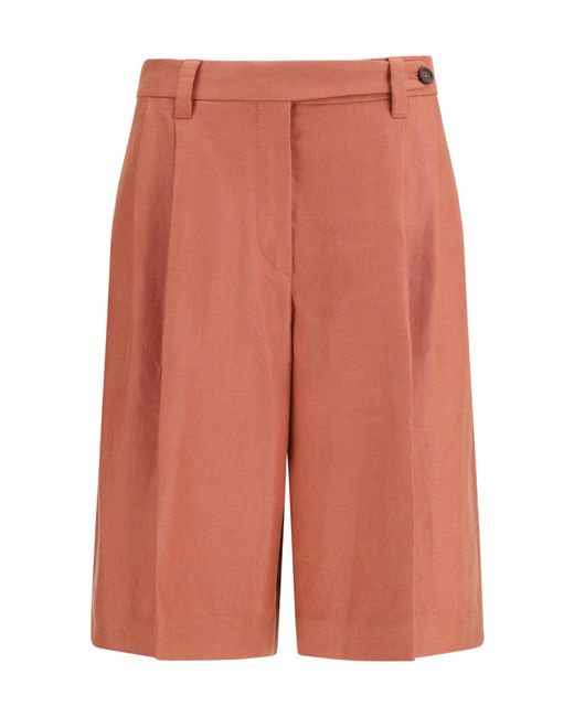Brunello Cucinelli Red Pleated Shorts