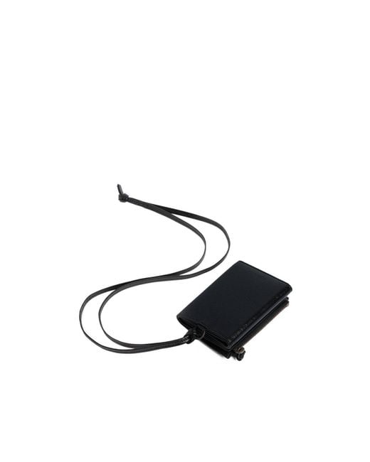 Balenciaga Black Le City Trifold Wallet On Strap for men