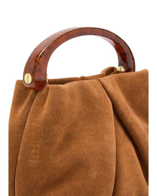 Dries Van Noten Brown Crisp Suede Top Handle Bag