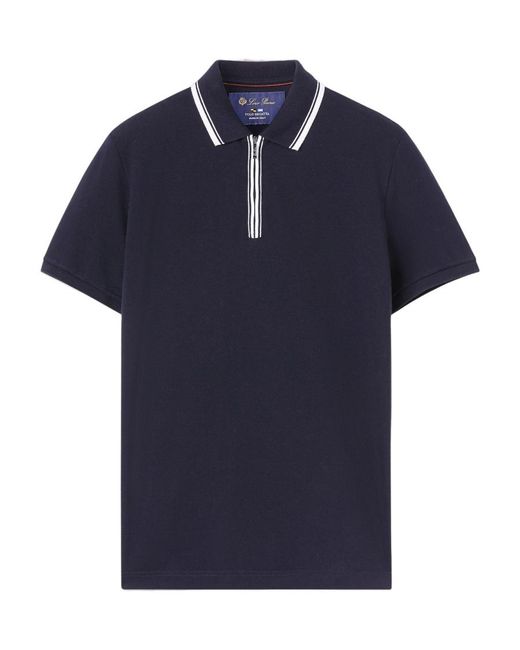 Loro Piana Blue Zip Regatta Polo Shirt for men