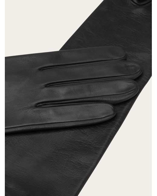 Ferragamo Black Logo Gloves