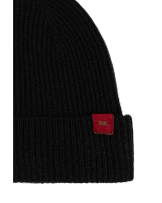 Kiton Black Ribbed Hat for men