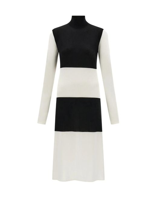 Ferragamo Black Contrast Color Dress