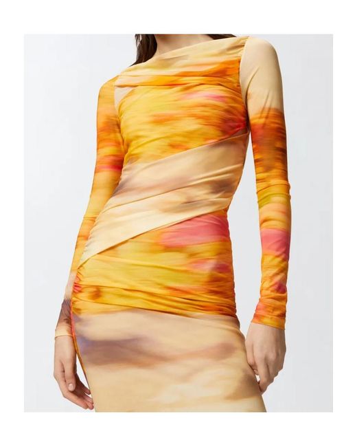 Pinko Orange Midi Dresses