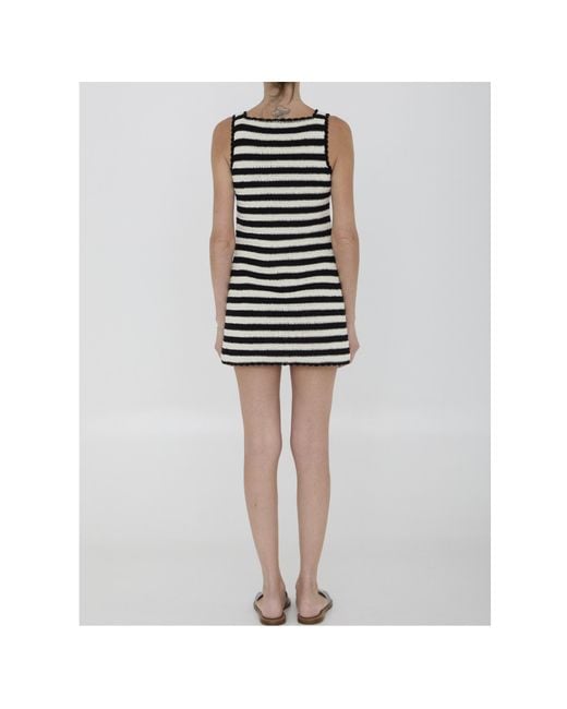 Céline White Triomphe Striped Mini Dress