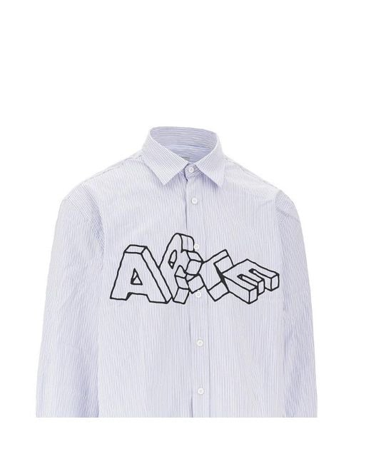 Arte' White Long Sleeve Shirt for men