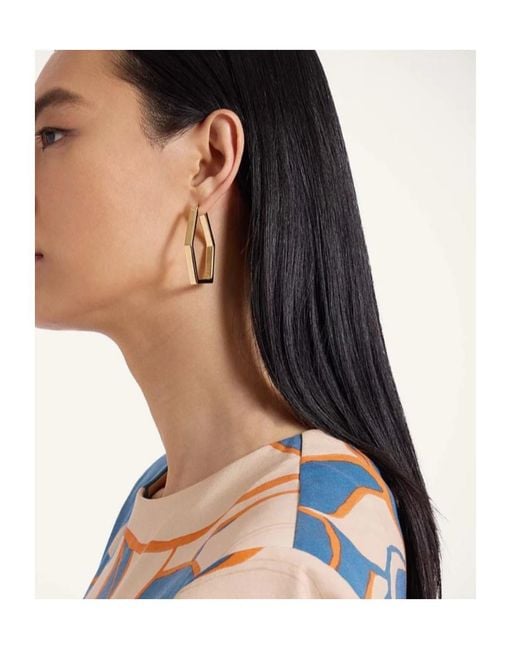 LaDoubleJ Metallic Portal Geometric Hoop Earrings