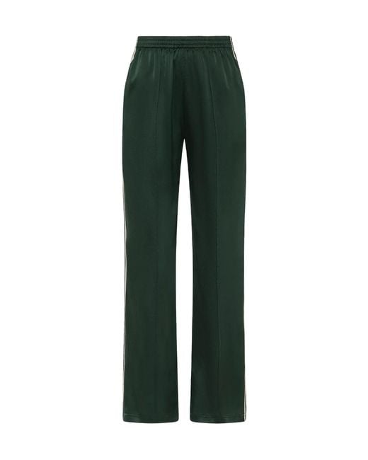 The Upside Green Marnie Wide-Leg Silk Trousers