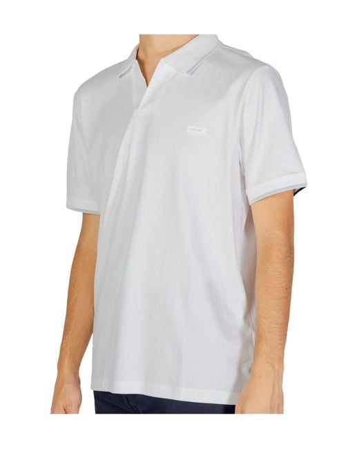 Calvin Klein White Short-Sleeved Polo Shirt for men