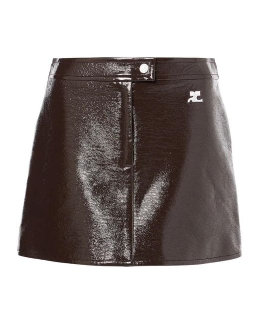 Courreges Brown Zipper Skirt
