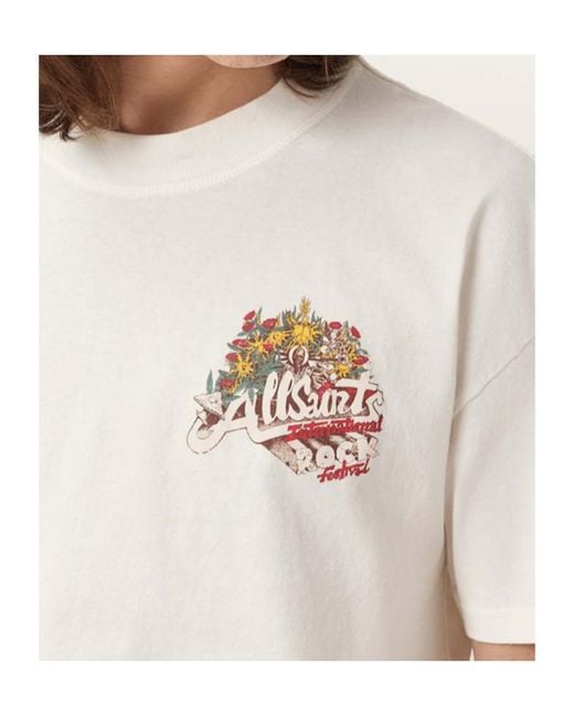 AllSaints White Roque Graphic-Print T-Shirt for men