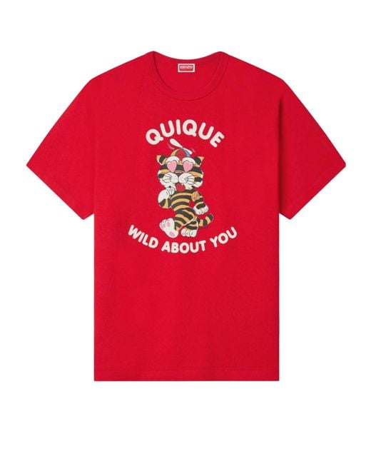 KENZO Red Cartoon Genderless T-Shirt for men
