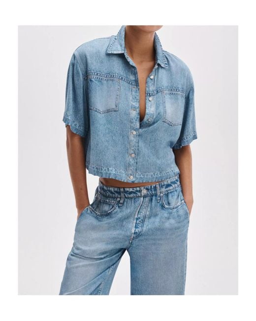 Rag & Bone Blue Short-Sleeved Top