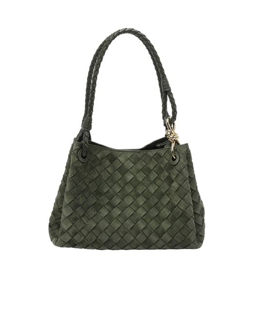 Bottega Veneta Green Woven Shoulder Bag