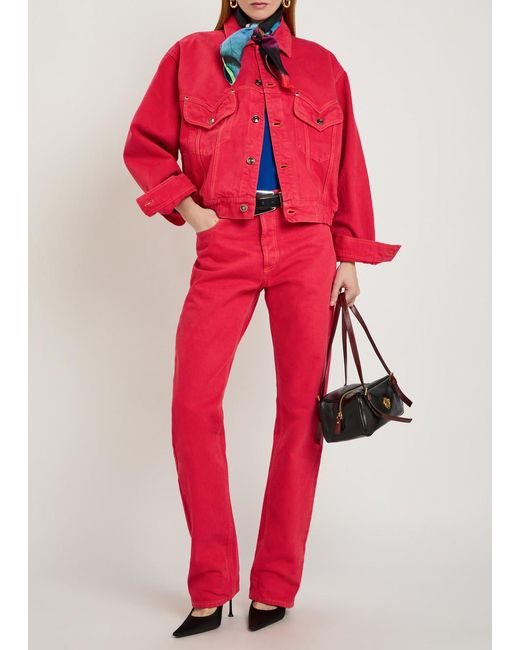 Versace Red Denim Jacket