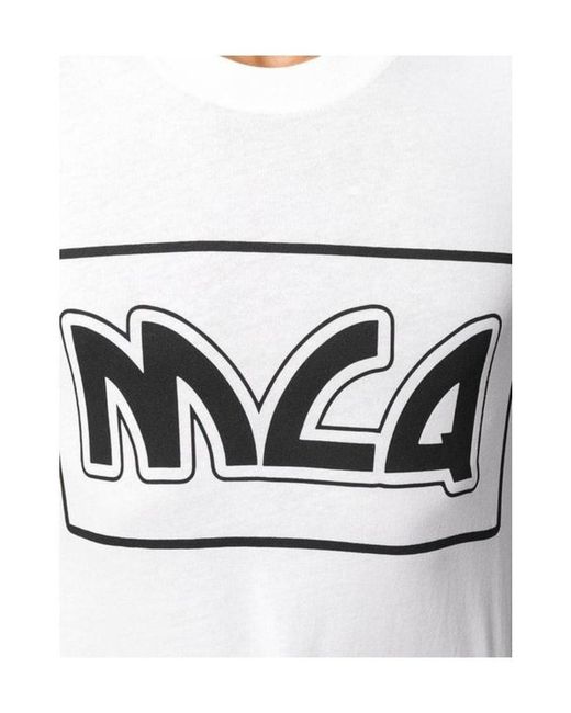 McQ Alexander McQueen White Logo Printed T-Shirt for men