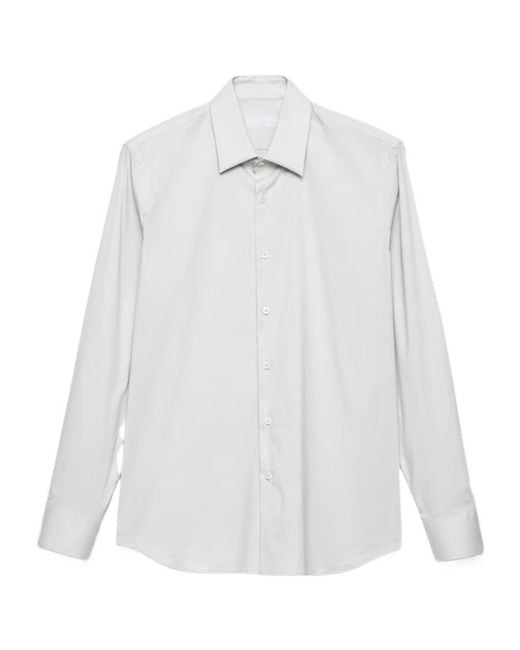 Prada White Stretch-Cotton Shirt for men