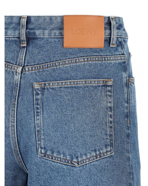 Loewe Blue Logo Patch Jeans for men