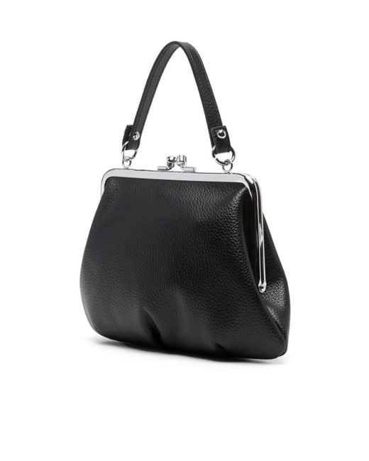 Vivienne Westwood Black Orb Plaque Granny Frame Handbag