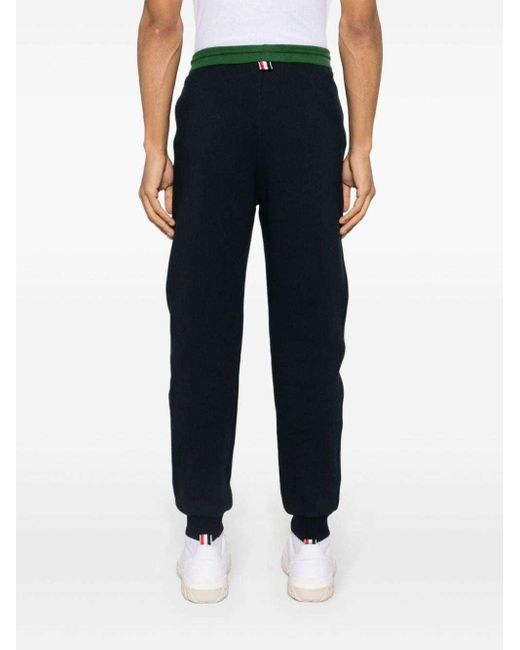 Thom Browne Black Logo Patch Drawstring Pants for men