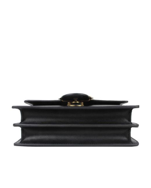 Pinko Black Love One Chain-Linked Mini Shoulder Bag