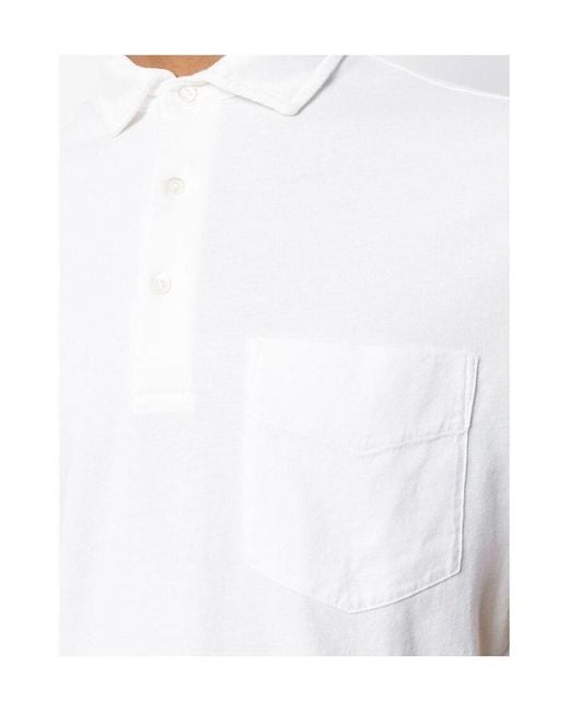 Aspesi White Buttoned Short-Sleeved Polo Shirt for men
