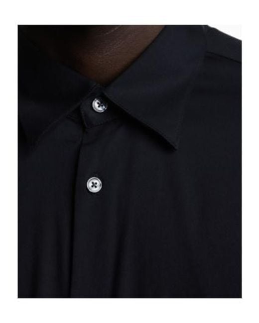 Emporio Armani Blue Buttoned Long-Sleeve Shirt for men