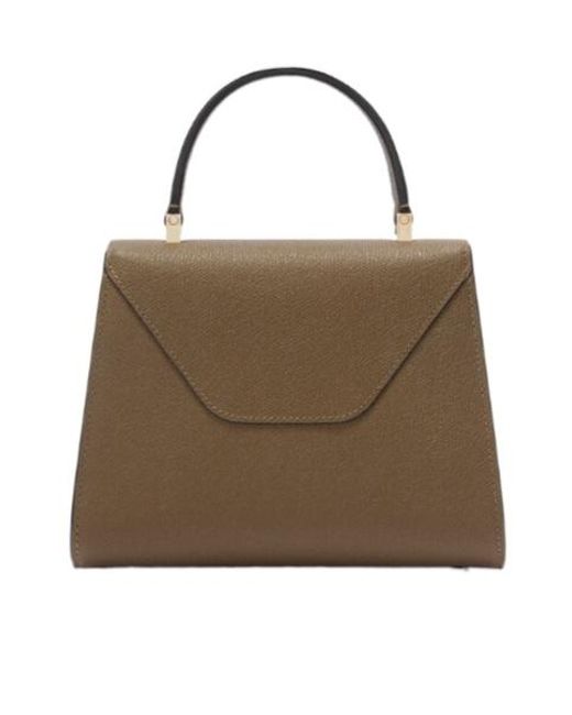 Valextra Brown Iside Small Top Handle Shoulder Bag
