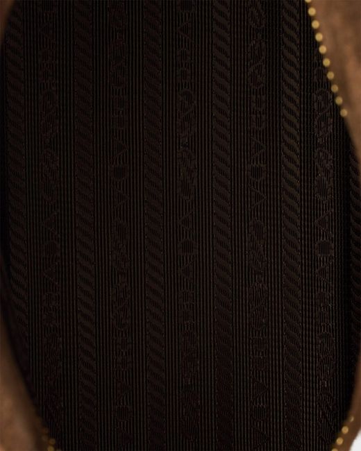 Prada Brown Bonnie Small Suede Shoulder Bag