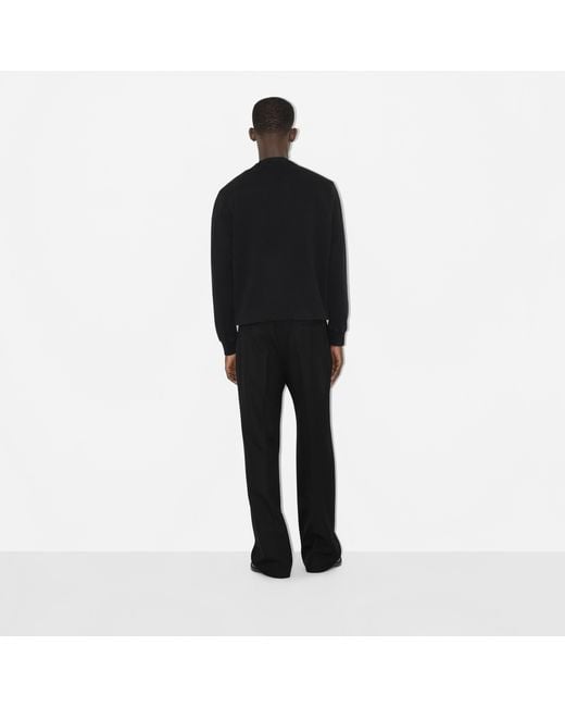 Burberry Black Chequered-Crest Cotton Sweatshirt for men