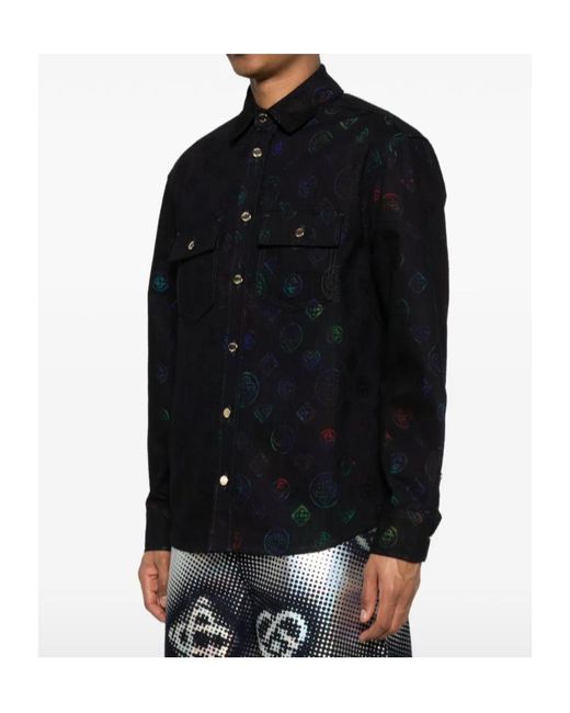 Casablanca Black Logo-Patterned Buttoned Shirt for men