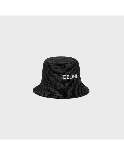 Céline Black Bucket Hat for men