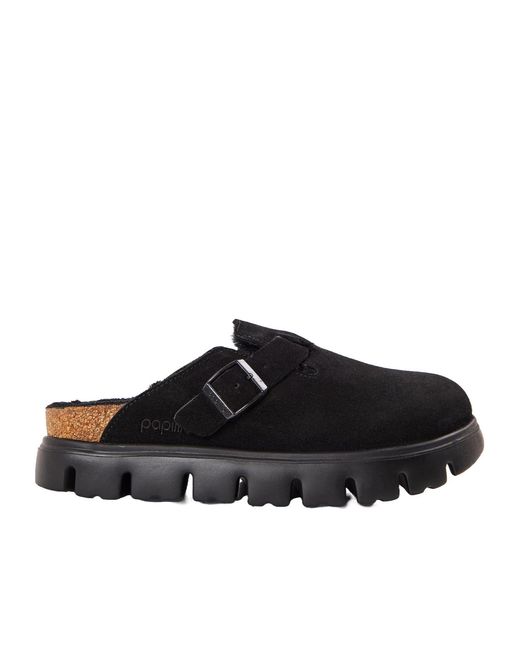Birkenstock Black Platform Slippers