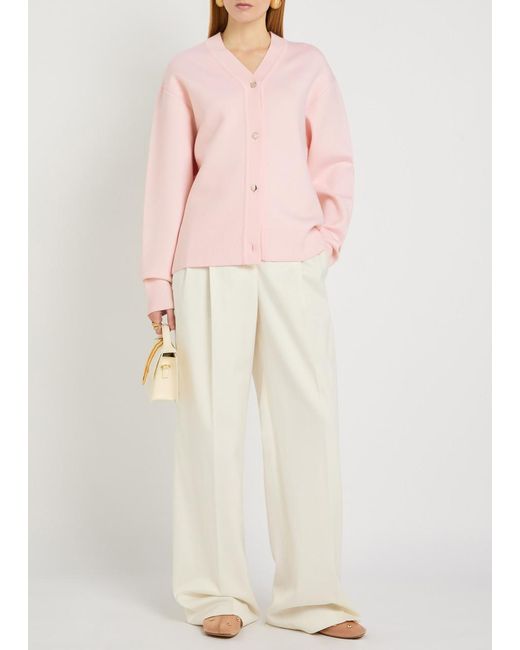 Jacquemus Pink Le Cardigan Doppio Merino Wool-Blend Cardigan