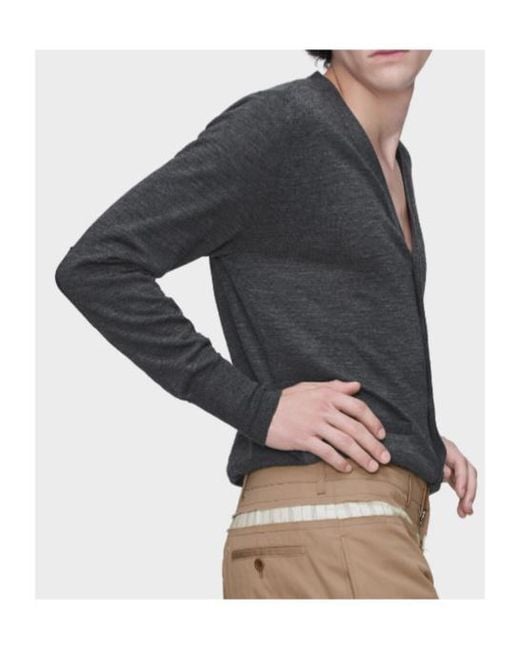 Maison Margiela Blue V-Neck Cardigan for men