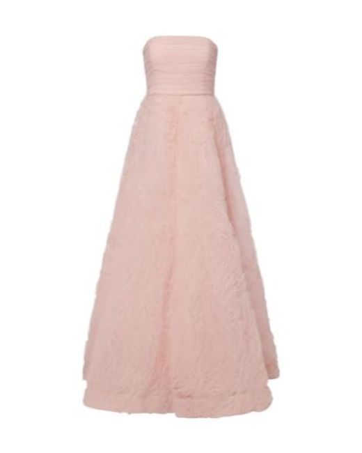 Rebecca Vallance Pink Strapless Tulle Gown