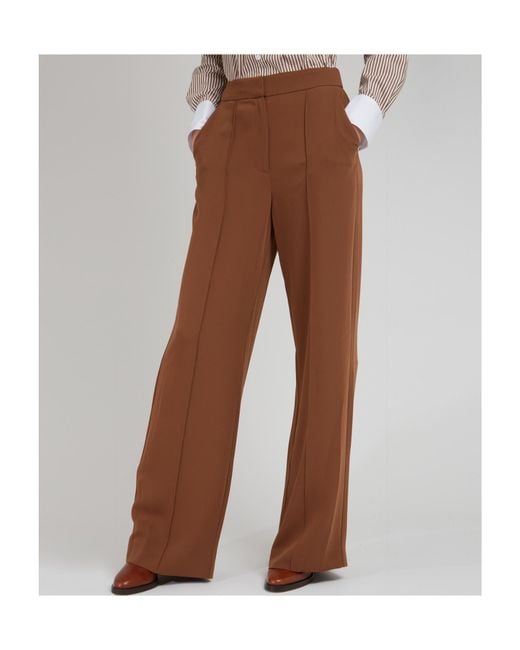 Veronica Beard Brown Creased Casual Pants