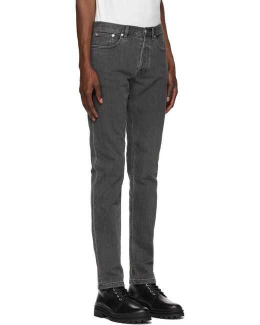 A.P.C. Gray Mid-Rise Slim-Fit Jeans for men