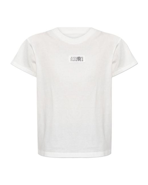 MM6 by Maison Margiela White Relaxed Fit Cotton T-Shirt