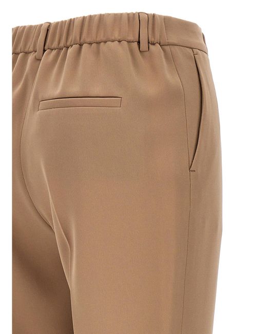 Alberto Biani Natural Pleated Cropped Trousers