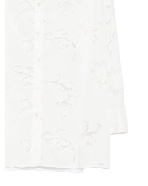Semicouture White Embroidered Poplin Shirt