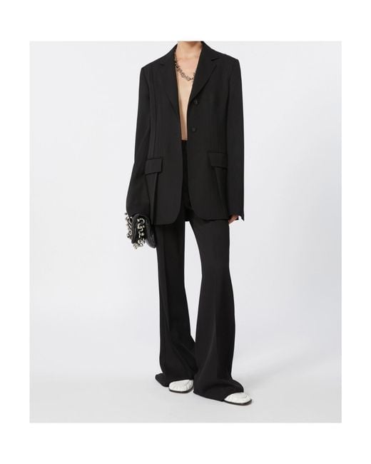 Sportmax Black Flared Casual Pants