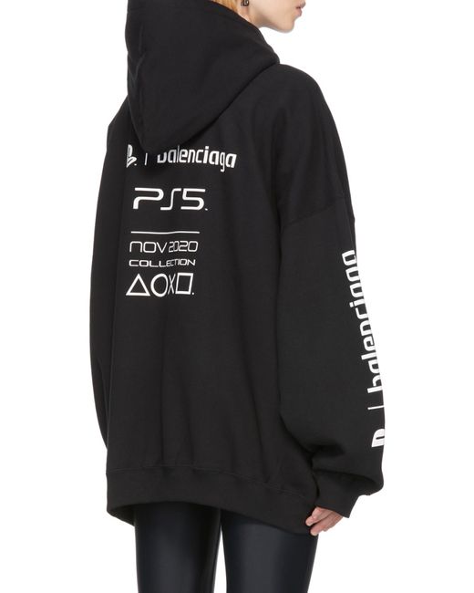 Balenciaga Black X Sony Playstation 5 Oversized Hoodie for men