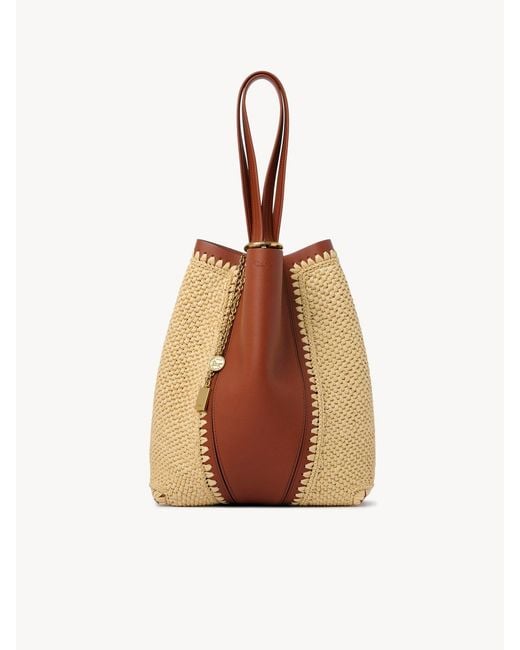 Chloé Brown Logo-Detail Charm-Detail Tote Bag