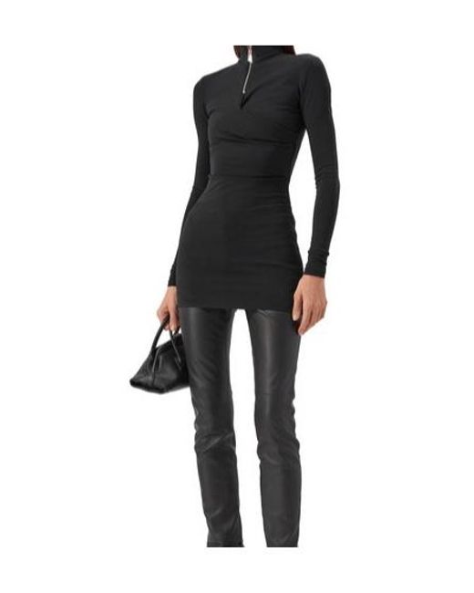 The Attico Black The Stand Up Collar Mini Dress