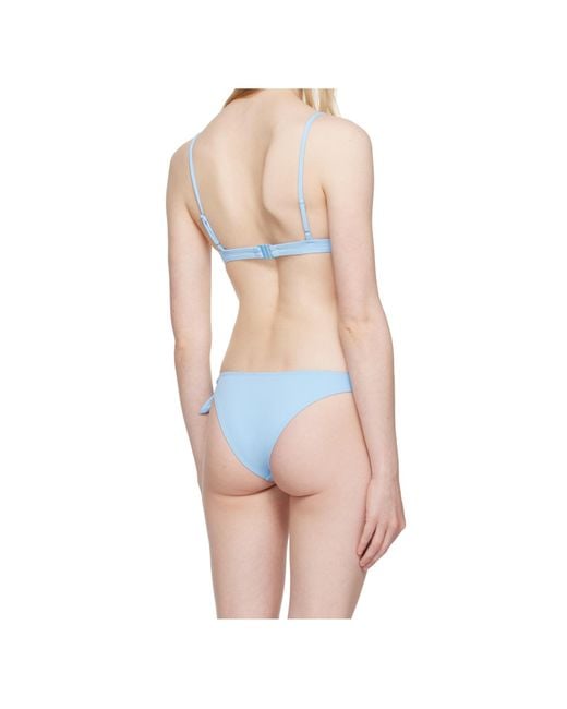 Coperni Blue Flower-Detail Tie-Side Bikini Bottoms